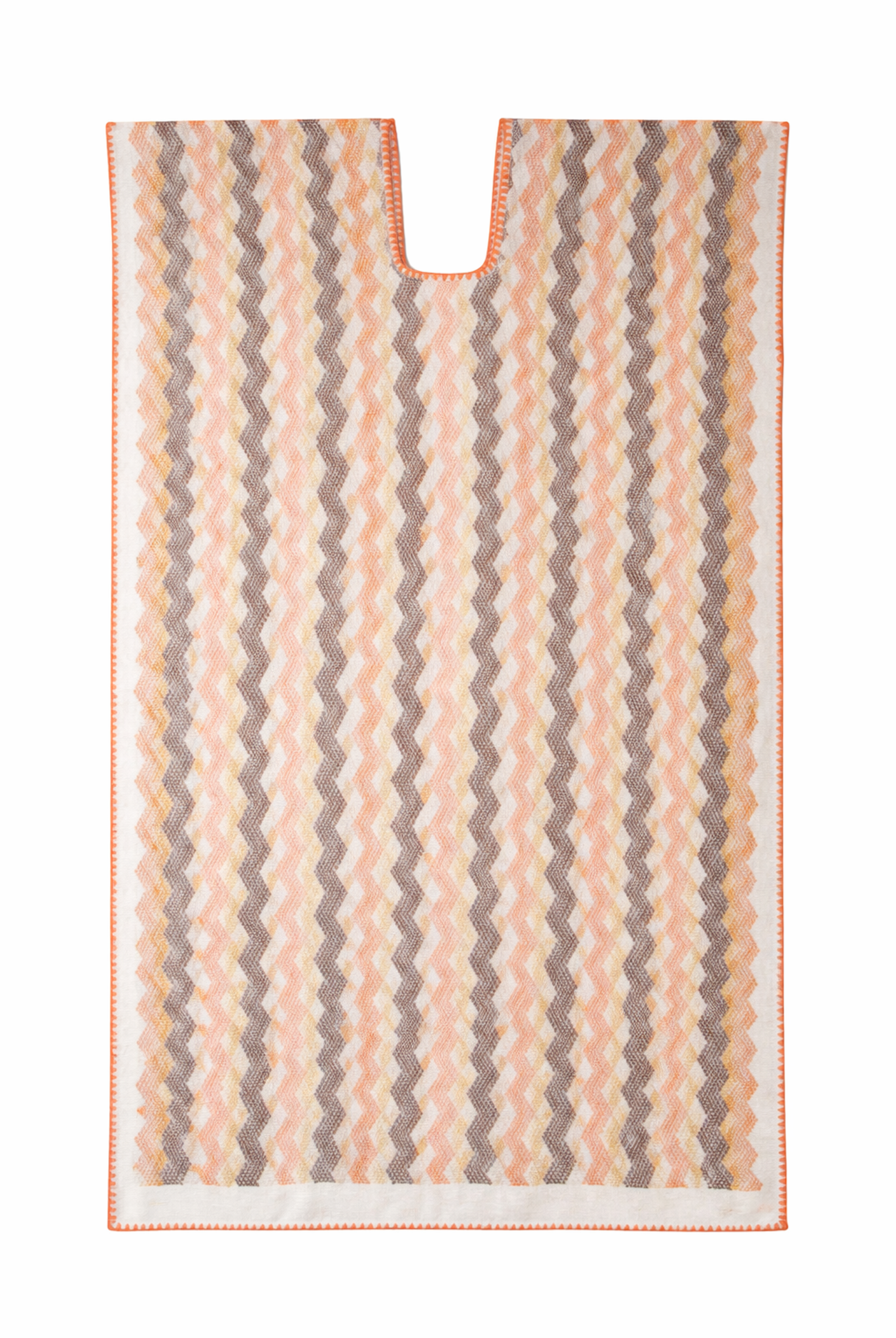 Ahida Correale Número 11 Mini kaftan in sorbet / stone — handwoven cotton by artisans in San Juan Colorado, Oaxaca