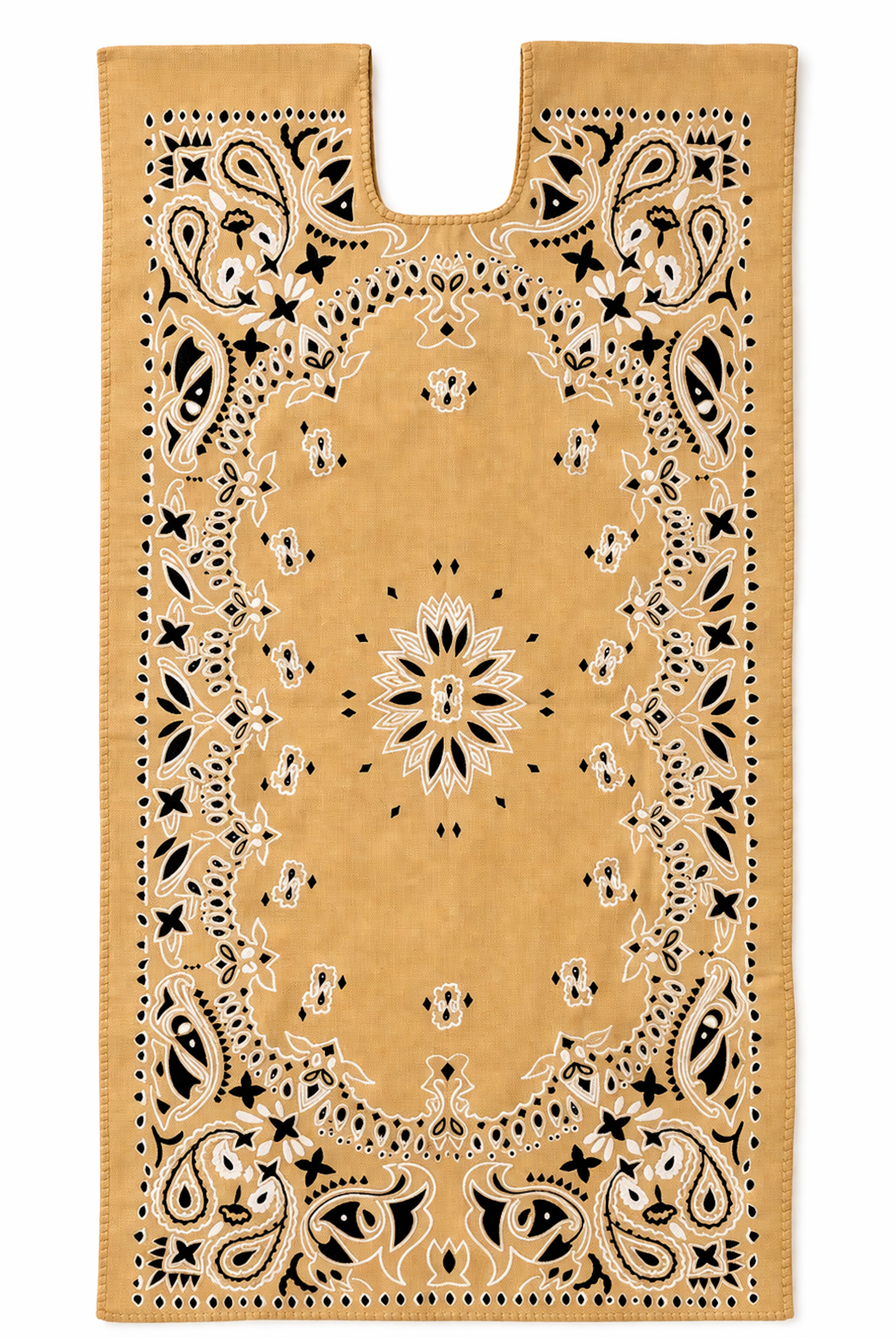 Ahida Correale Número 25 Midi kaftan in sand / tan — handwoven cotton by artisans in San Juan Colorado, Oaxaca