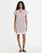 Ahida Correale Número 11 Mini kaftan in sorbet / stone — handwoven cotton by artisans in San Juan Colorado, Oaxaca