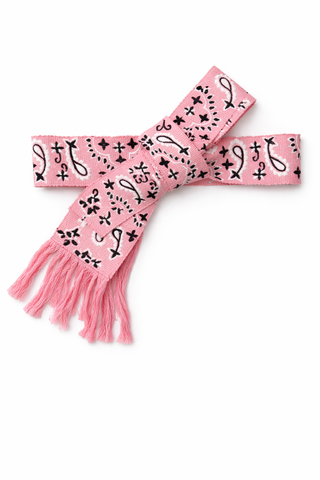 Ahida Correale Cinto 10 belt in rose pink & black — handwoven cotton by artisans in San Juan Colorado, Oaxaca