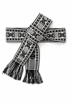 Ahida Correale Cinto 12 belt in black & ivory — handwoven cotton by artisans in San Juan Colorado, Oaxaca