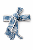 Ahida Correale Cinto 6 belt in indigo & ivory — handwoven cotton by artisans in San Juan Colorado, Oaxaca