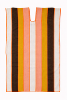 Ahida Correale Número 12 Mini kaftan in coral / amber / cocoa — handwoven cotton by artisans in San Juan Colorado, Oaxaca