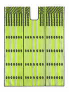 Ahida Correale Número 14 Mini kaftan in chartreuse / black — handwoven cotton by artisans in San Juan Colorado, Oaxaca