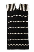 Ahida Correale Número 27 Midi kaftan in Black & Ivory — handwoven cotton by artisans in San Juan Colorado, Oaxaca