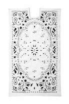 Ahida Correale Número 2 Mini kaftan in white / black — handwoven cotton by artisans in San Juan Colorado, Oaxaca