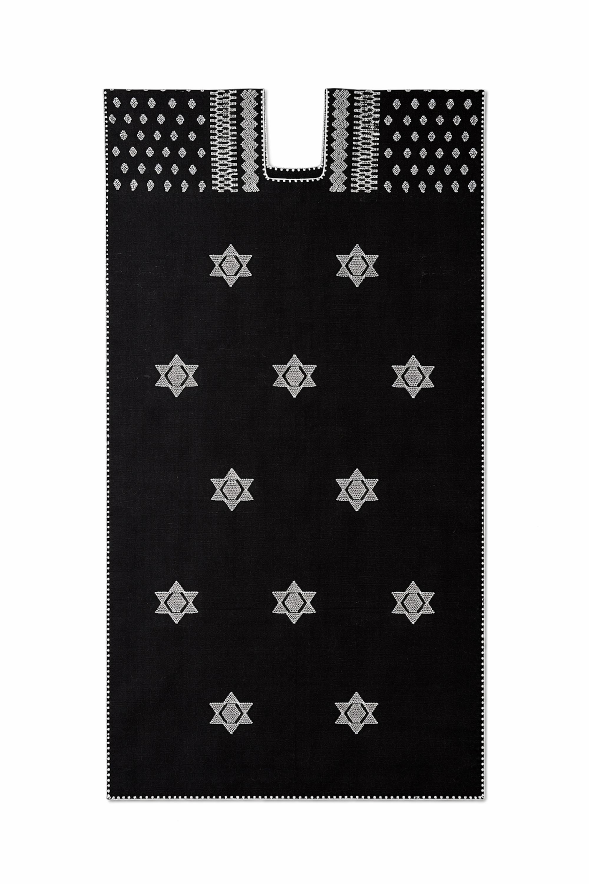 Ahida Correale Número 40 Maxi kaftan in Black & Ivory — handwoven cotton by artisans in San Juan Colorado, Oaxaca