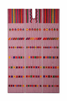 Ahida Correale Número 46 Maxi kaftan in red stripe / multi — handwoven cotton by artisans in San Juan Colorado, Oaxaca