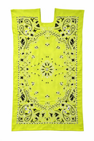 Ahida Correale Número 5 Mini kaftan in Neon Green — handwoven cotton by artisans in San Juan Colorado, Oaxaca