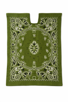 Ahida Correale Número 7 Mini kaftan in Olive Green — handwoven cotton by artisans in San Juan Colorado, Oaxaca